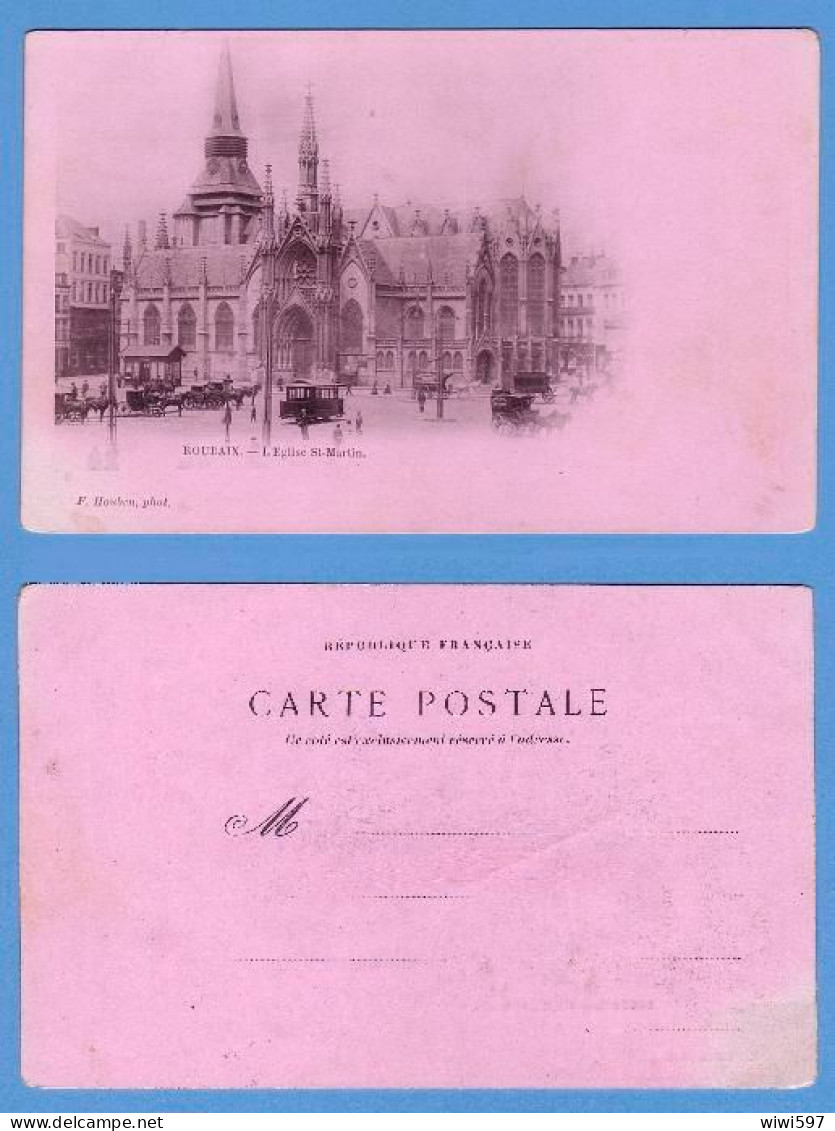 CARTE  POSTALE ANCIENNE DE ROUBAIX - L'EGLISE SAINT-MARTIN - Roubaix