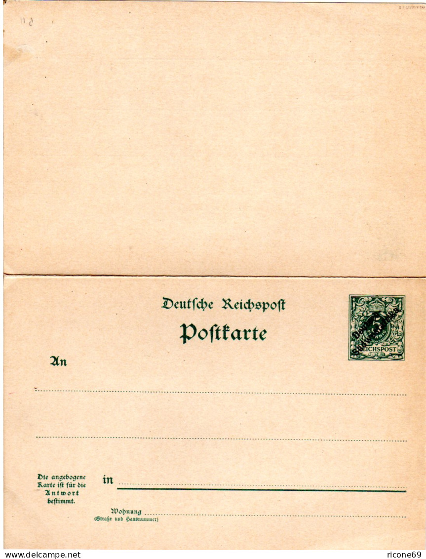 DSWA P 11, Ungebr. 5 Pf. Doppelkarte Gnzsache. Geprüft. - Deutsch-Südwestafrika