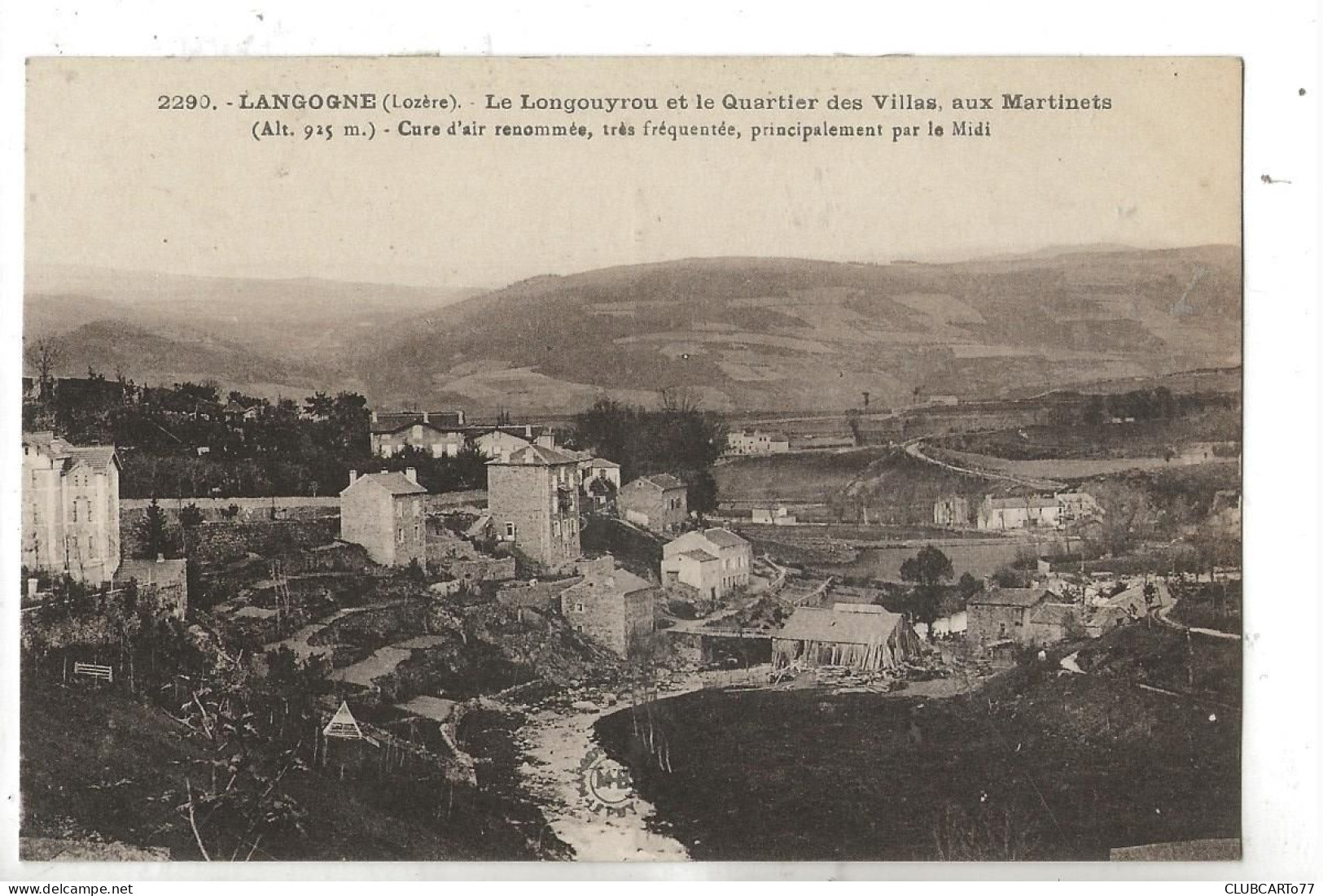 Langogne (48) : Vue Générale Du Quartier Des Villas Aux Martinets En 1931 PF. - Langogne