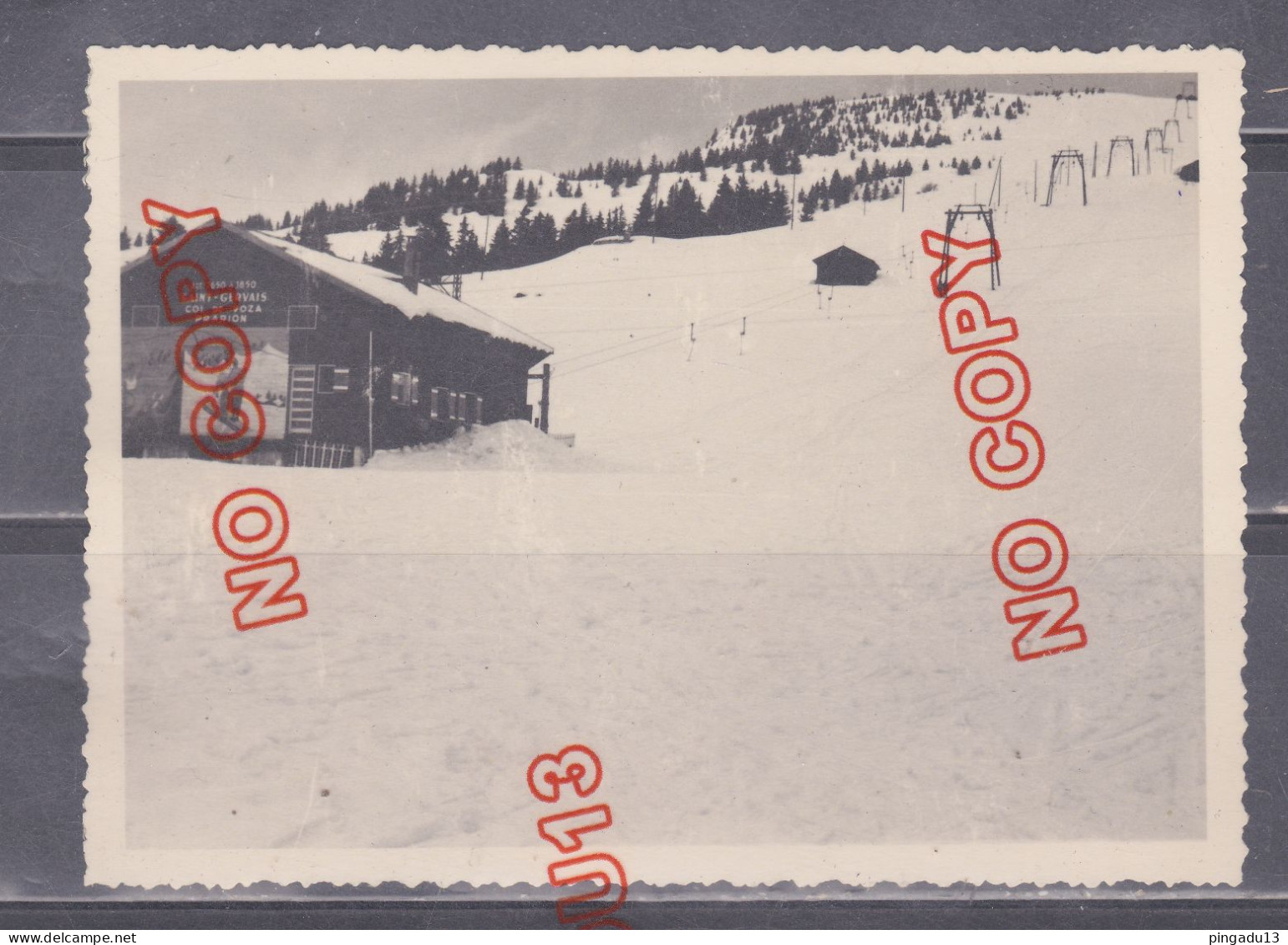 Fixe Chamonix Mont-Blanc Col De Voza Téléski 23 Janvier 1959 Beau Format - Places