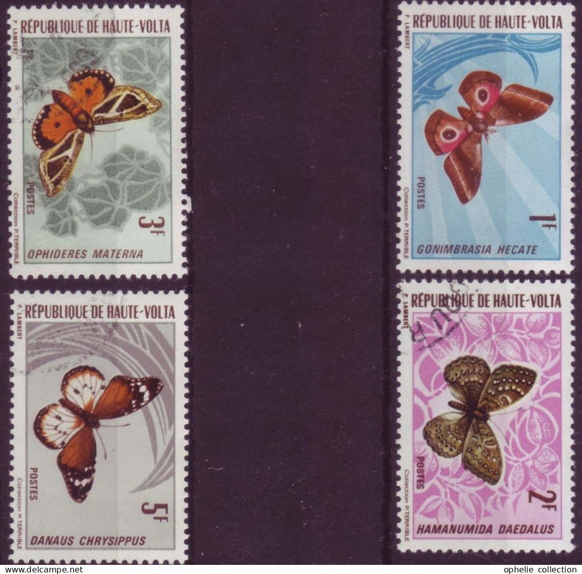 Afrique - Haute-Volta - Papillons - 4 Timbres Différents - 7163 - Haute-Volta (1958-1984)