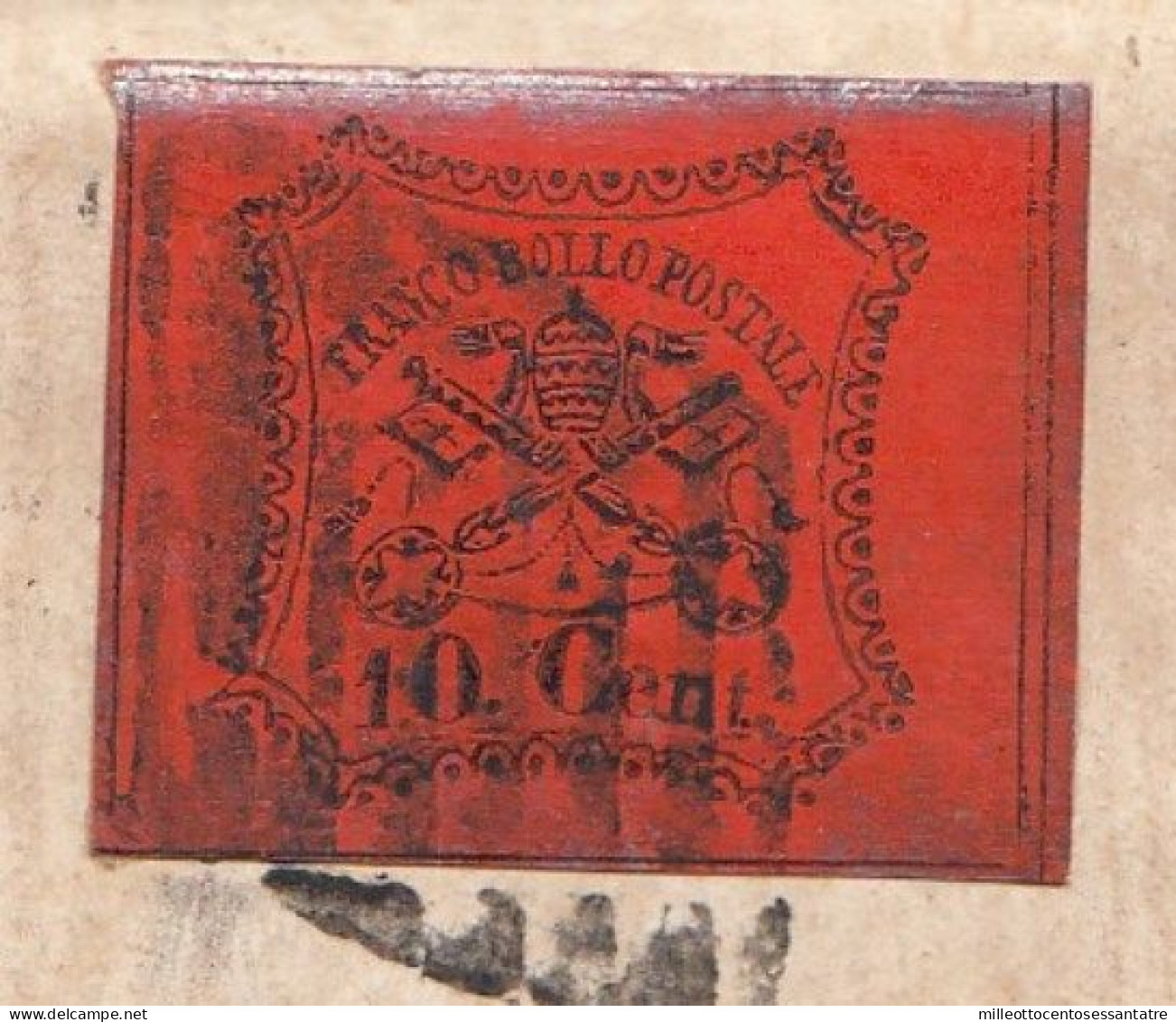 2454  - PONTIFICIO - Lettera Con Testo Del 1867 Da Soriano A Vetralla Con Cent 10 Vermiglio Arancio - 2° GIORNO D'USO - - Poststempel