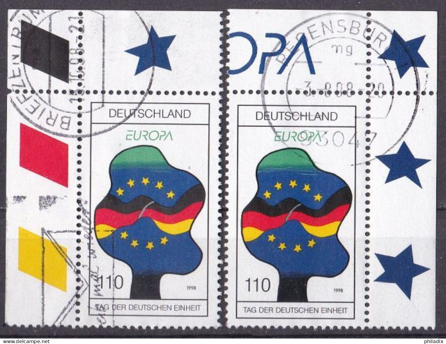 BRD 1998 Mi. Nr. 1985 Eckrand Rechts + Links O/used (BRD1-2) - Used Stamps