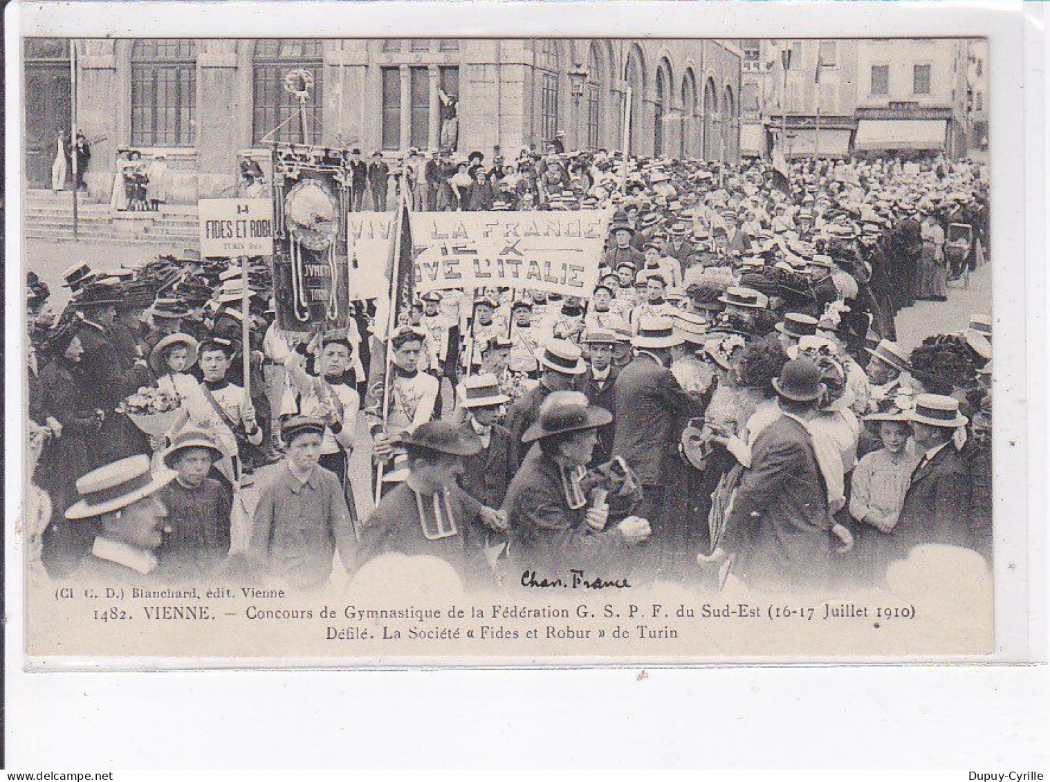 VIENNE: Concours De Gymnastique De La Fédération G.S.P.F. Du Sud-est 1910, Défilé, Fides Et Robur - Très Bon état - Vienne