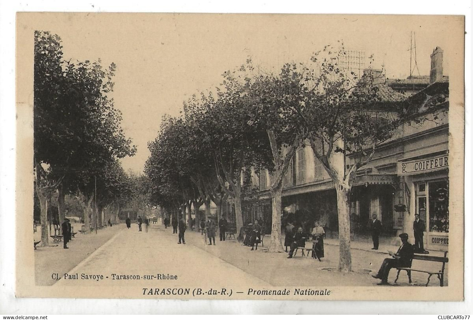 Tarascon (13) : La Promenade Nationale Prise Du Magasin Du Coiffeur En 1931 (animé)  PF. - Tarascon