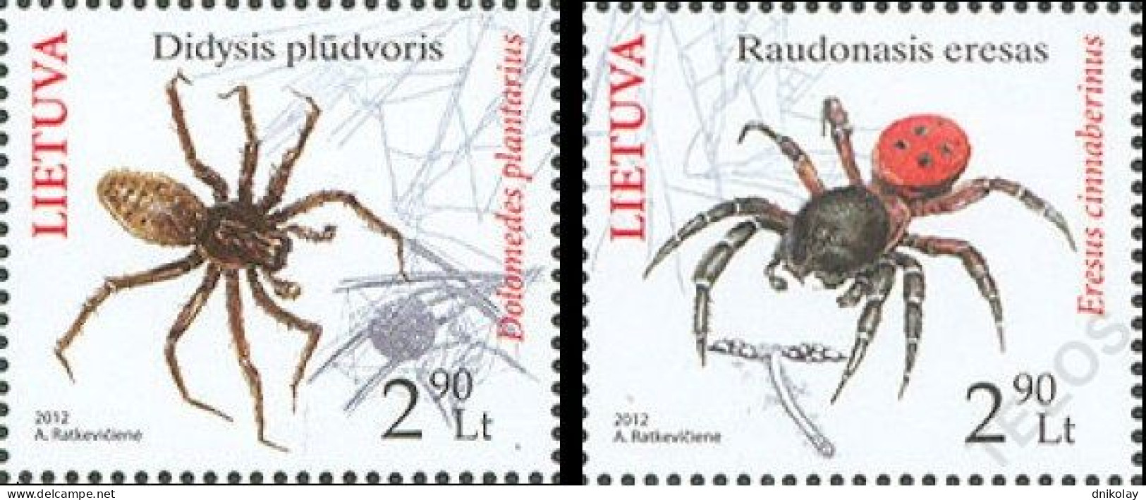 2012 1110 Lithuania Fauna - Spiders MNH - Lituanie