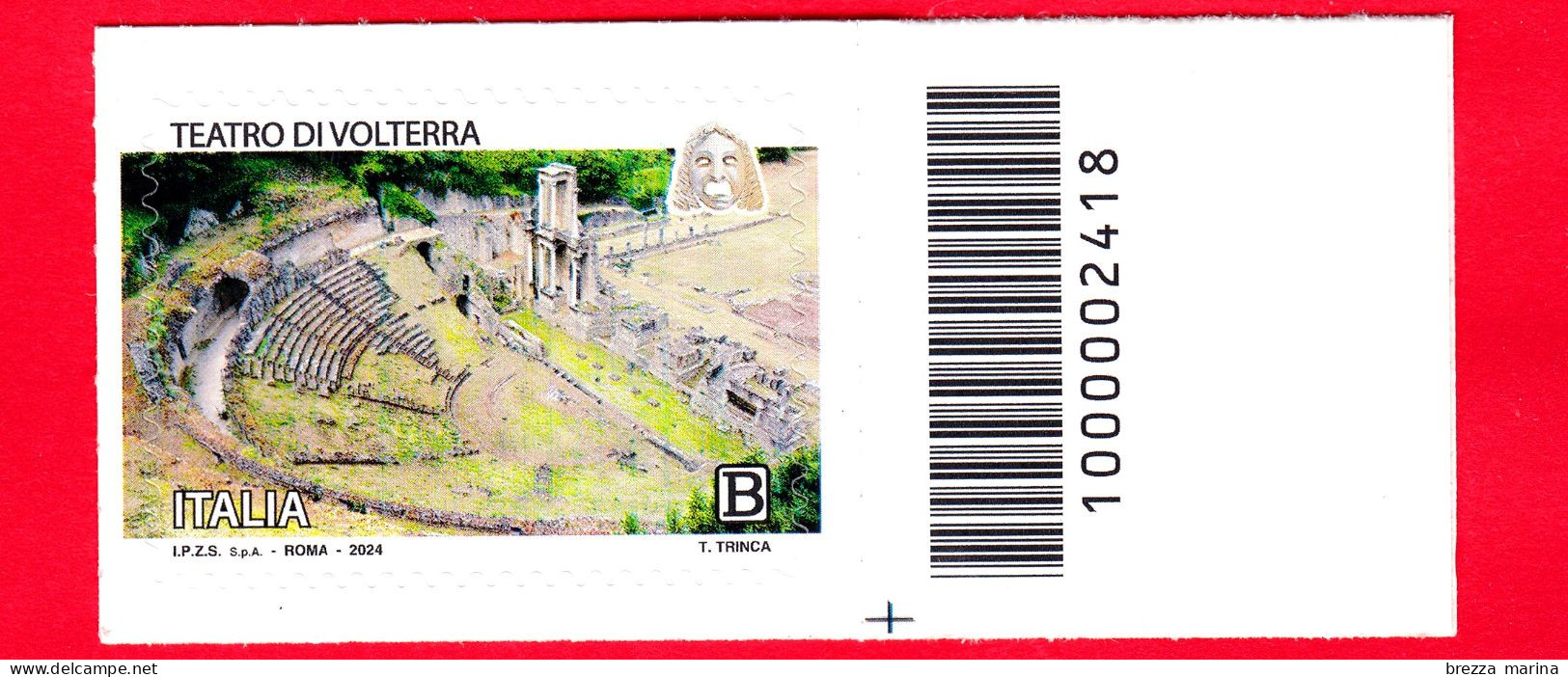 Nuovo - MNH - ITALIA - 2024 - Teatri Storici - Teatro Romano Di Volterra - B - Barre 2418 - Bar Codes