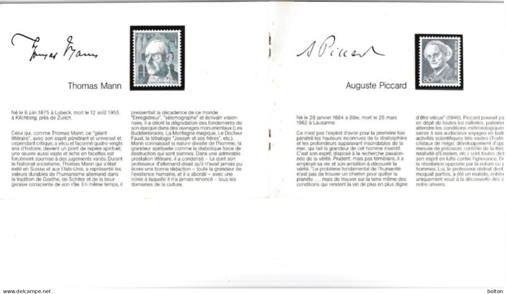 Svizzera Carnet Serie UOMINI ILLUSTRI - Unused Stamps
