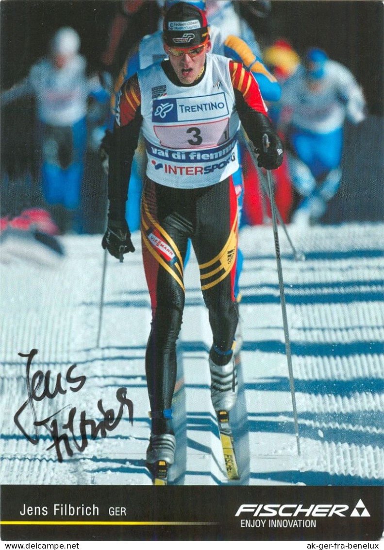 Autogramm AK Langläufer Jens Fibs Filbrich Suhl Thüringen Frankenhain Oberhof Olympia DSV DDR DSV Thüringen Langlauf - Autographes