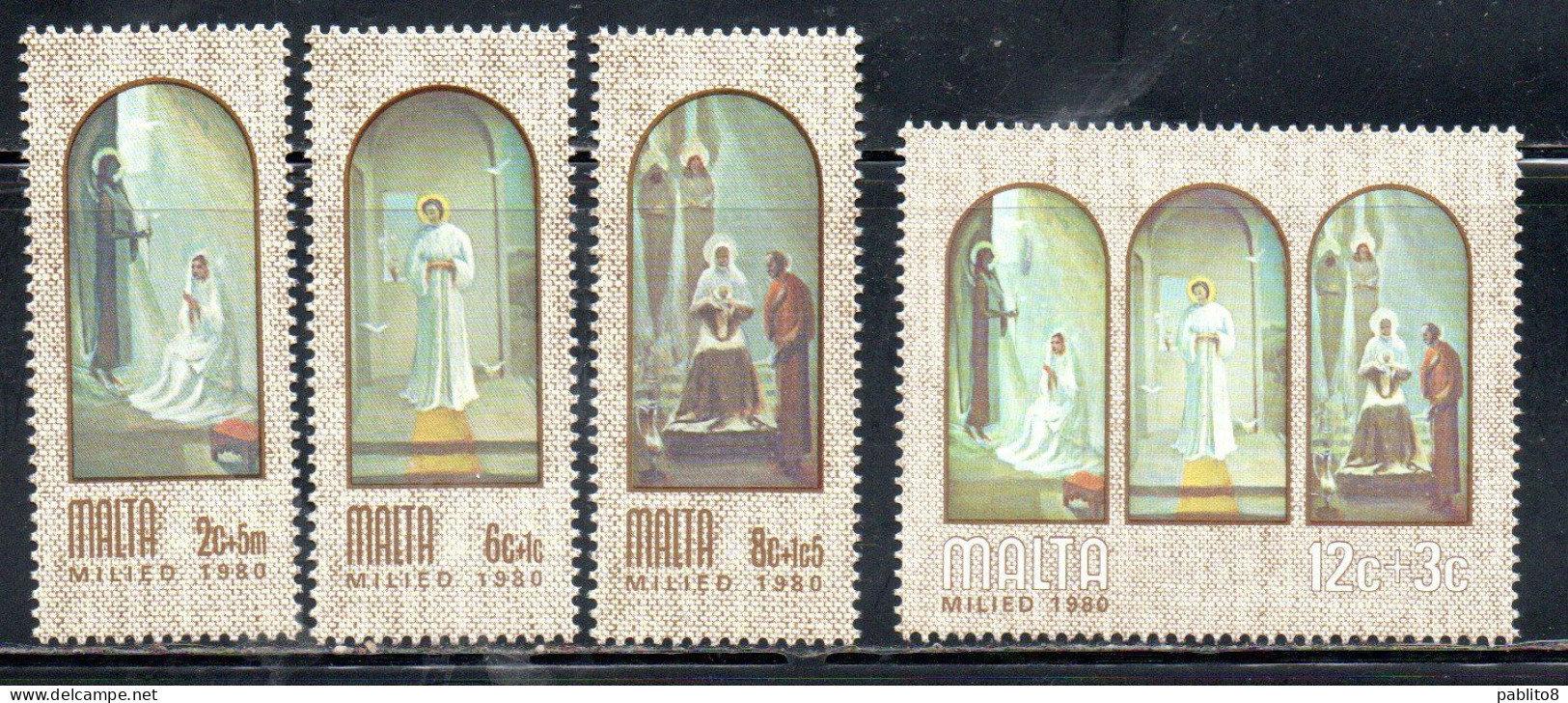 MALTA 1980 CHRISTMAS NATALE NOEL WEIHNACHTEN NAVIDAD NATAL COMPLETE SET SERIE COMPLETA MNH - Malta