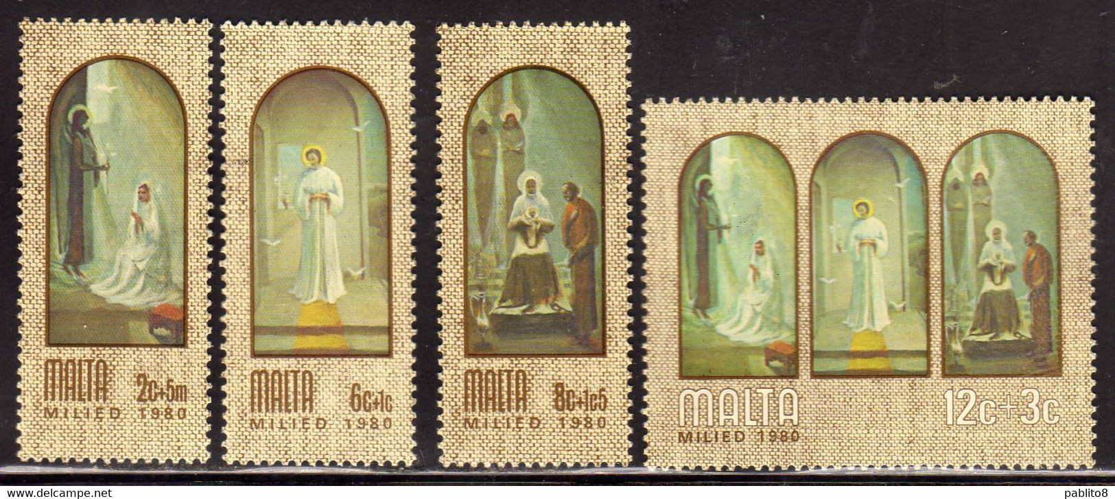 MALTA 1980 CHRISTMAS NATALE NOEL WEIHNACHTEN NAVIDAD NATAL COMPLETE SET SERIE COMPLETA MNH - Malta