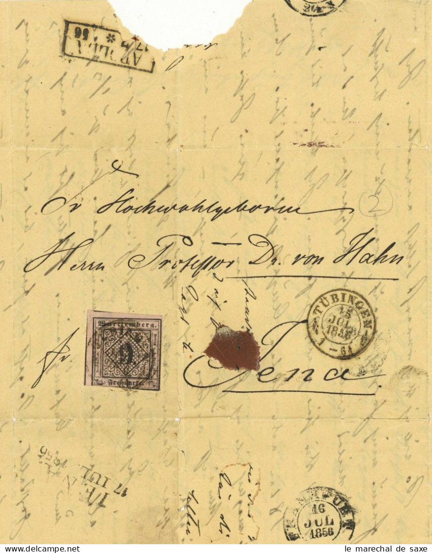 Karl Von Gerber (1823-1891) Jurist Professor Tübingen 1856 Autograph Kultusminister Sachsen Nach Jena - Ecrivains