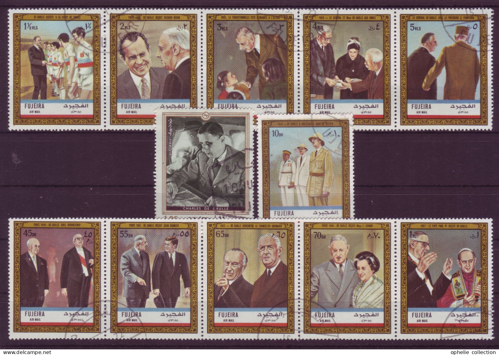 Asie - Fujeira - Charles De Gaulle - 12 Timbres Différents - 7173 - Fujeira