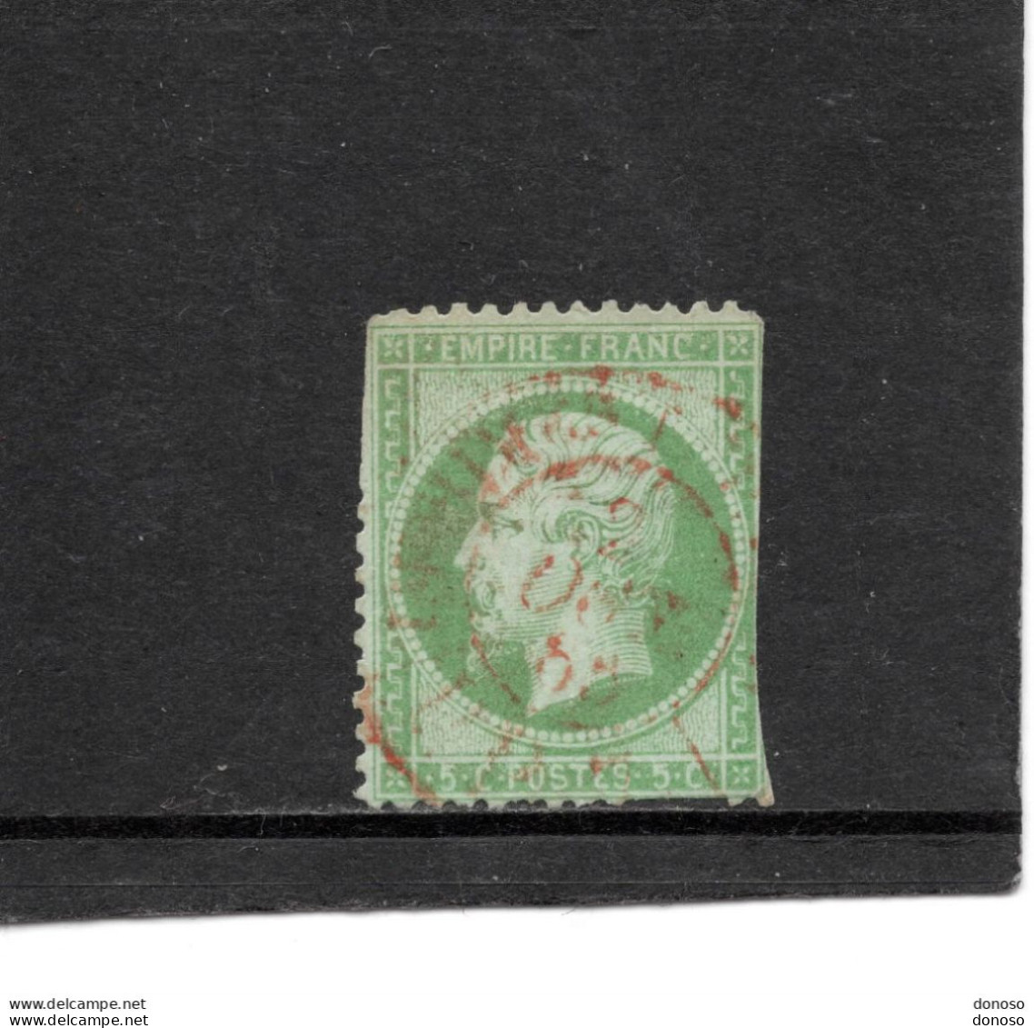 FRANCE 1862 NAPOLEON III Yvert  20 Oblitéré Cachet à Date Des Imprimés, Rouge, Cote : 30 Euros - 1862 Napoléon III