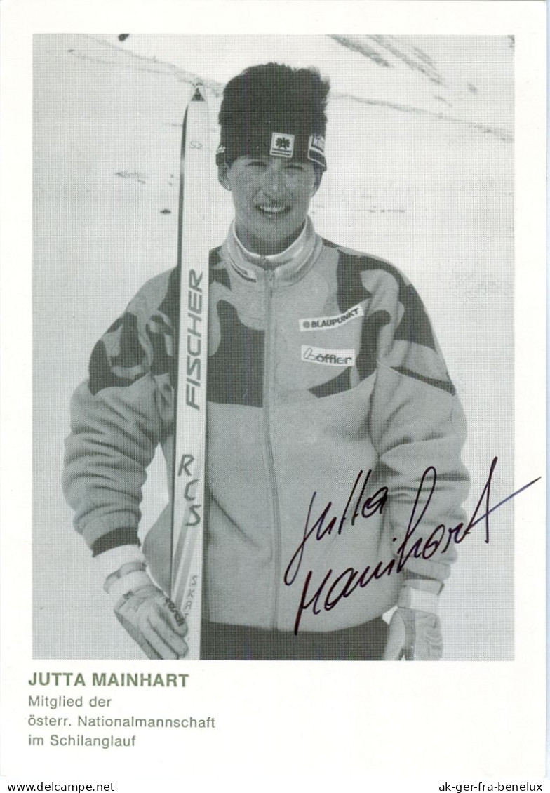 Autogramm AK Langläuferin Jutta Mainhart ÖSV Skilanglauf Paternion Kärnten Österreich Austria Autriche Cross-country - Autographes