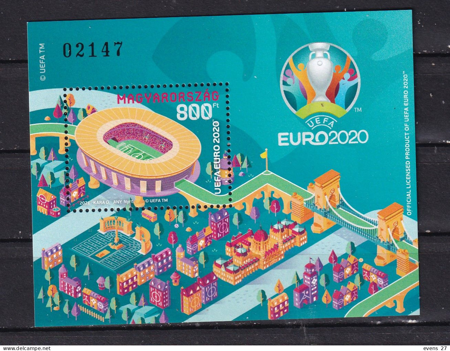 HUNGARY-2021 - SOCCER-EURO 2020- BLOCK-MNH - Championnat D'Europe (UEFA)