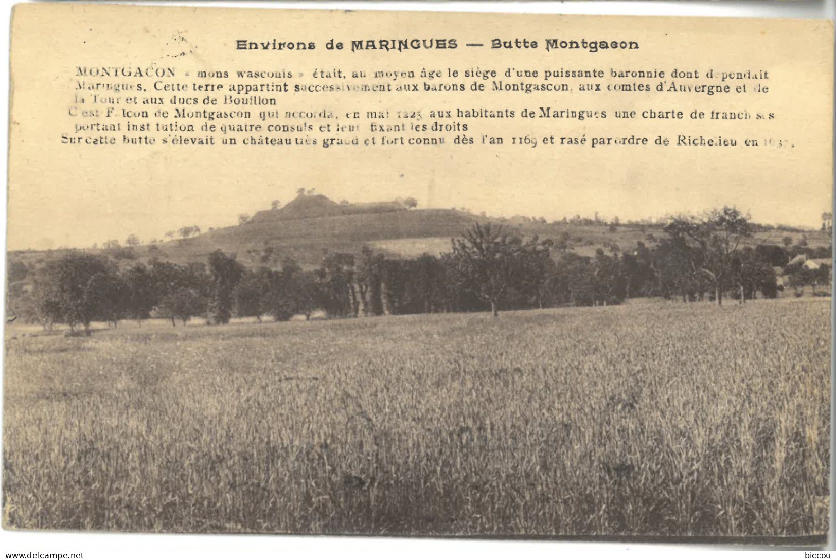 Cpa Environs De MARINGUES 63 - Butte Montgacon - Maringues