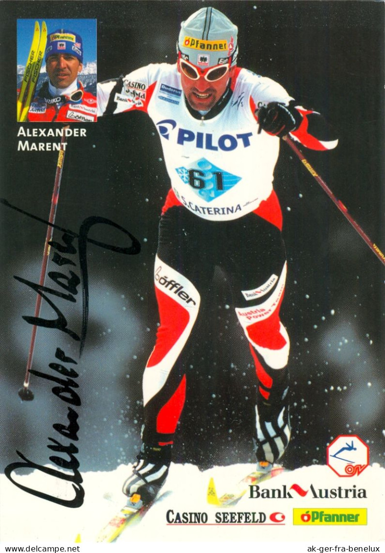 1)  Autogramm AK Langläufer Alexander Marent Alberschwende Mellau Vorarlberg Österreich Austria Autriche ÖSV Olympia FIS - Authographs