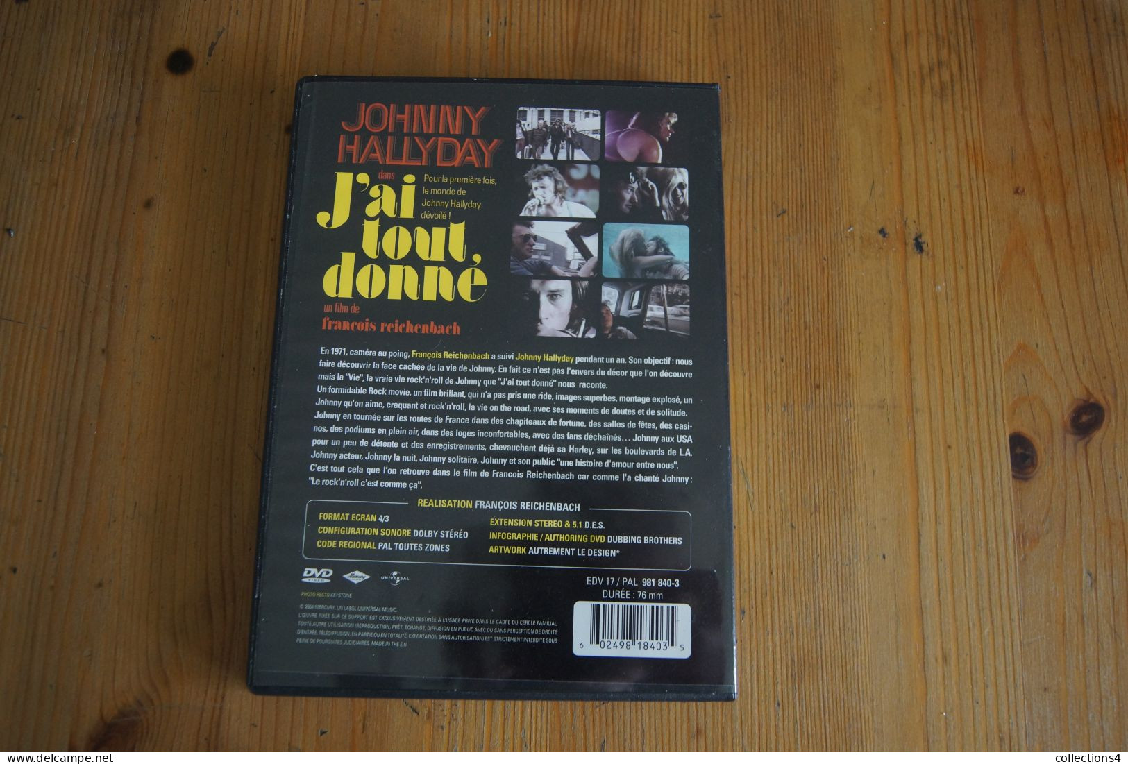 JOHNNY HALLYDAY J AI TOUT DONNE FILM DE  F REICHENBACH EN 1972  DVD   SYLVIE VARTAN POLNAREFF VALEUR+ - DVD Musicaux