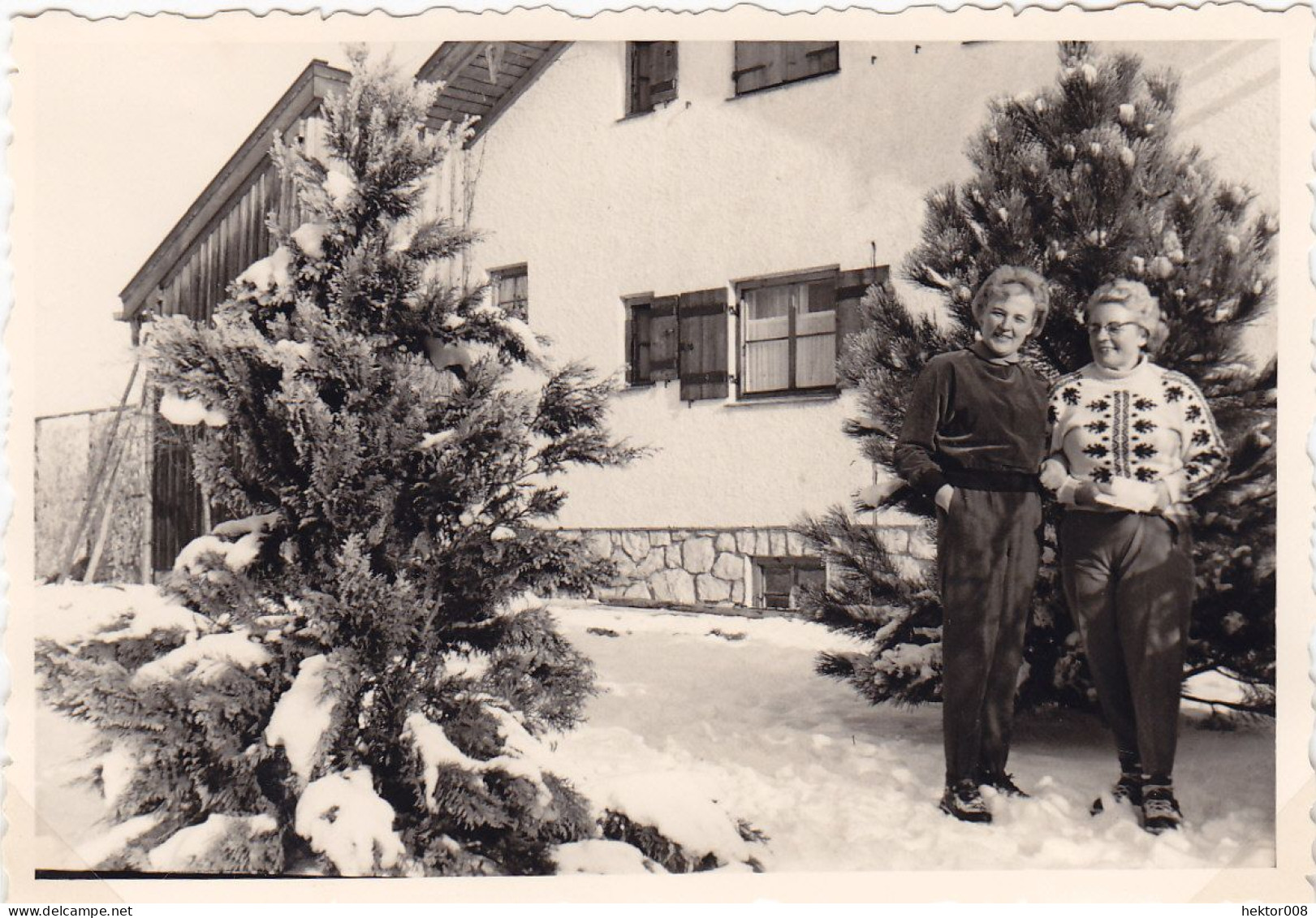 Altes Foto Vintage. 2 Frau Im Schnee. (  B10  ) - Anonymous Persons