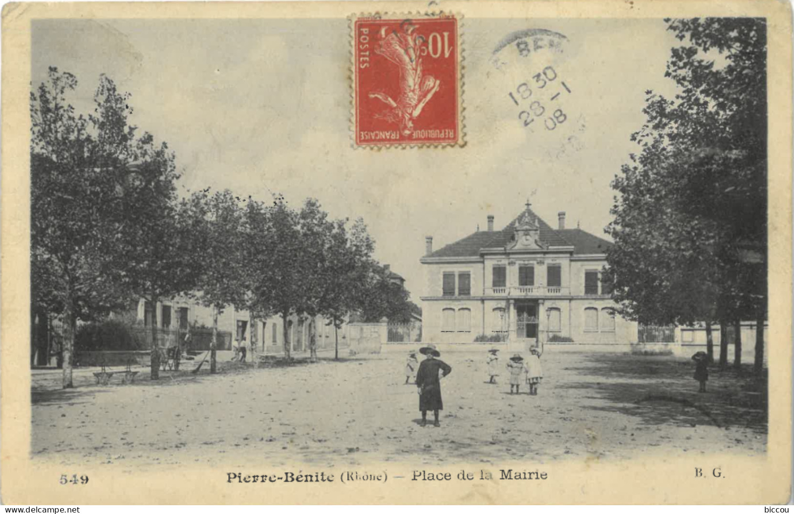Cpa PIERRE BENITE (Rhône) 69 - 1908 - Place De La Mairie N° 549 B. G. - Pierre Benite