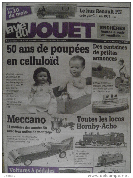 La Vie Du Jouet N°005 - 02/1996 Celluloid; Nautilus Jep; Autobus Renault PN; Auto Pédale; Méccano; Locomotive Hornby-Ach - Verzamelaars
