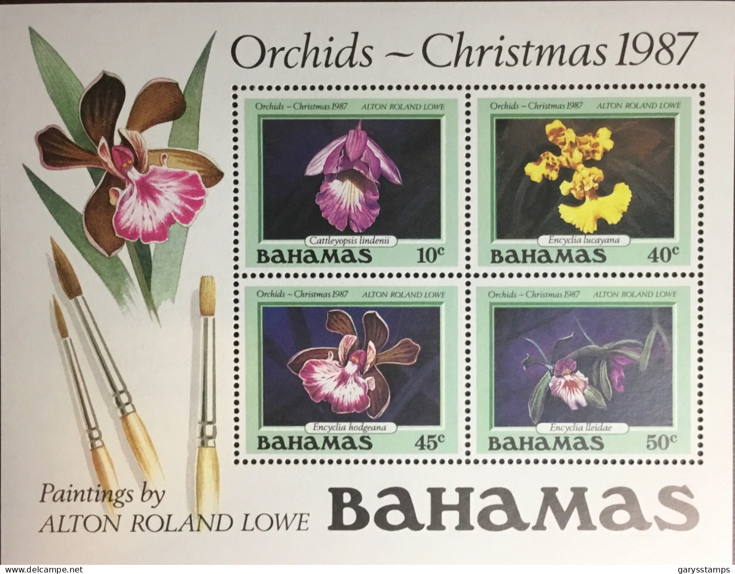 Bahamas 1987 Christmas Orchids Minisheet MNH - Orchidées