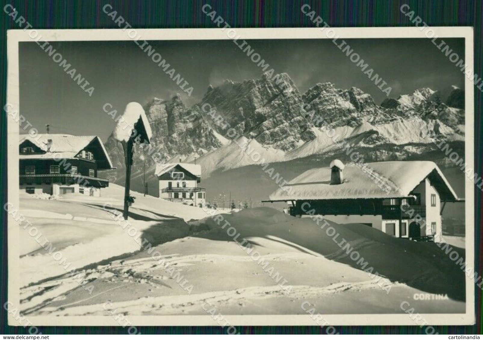 Belluno Cortina D'Ampezzo Nevicata Foto Cartolina KV2209 - Belluno