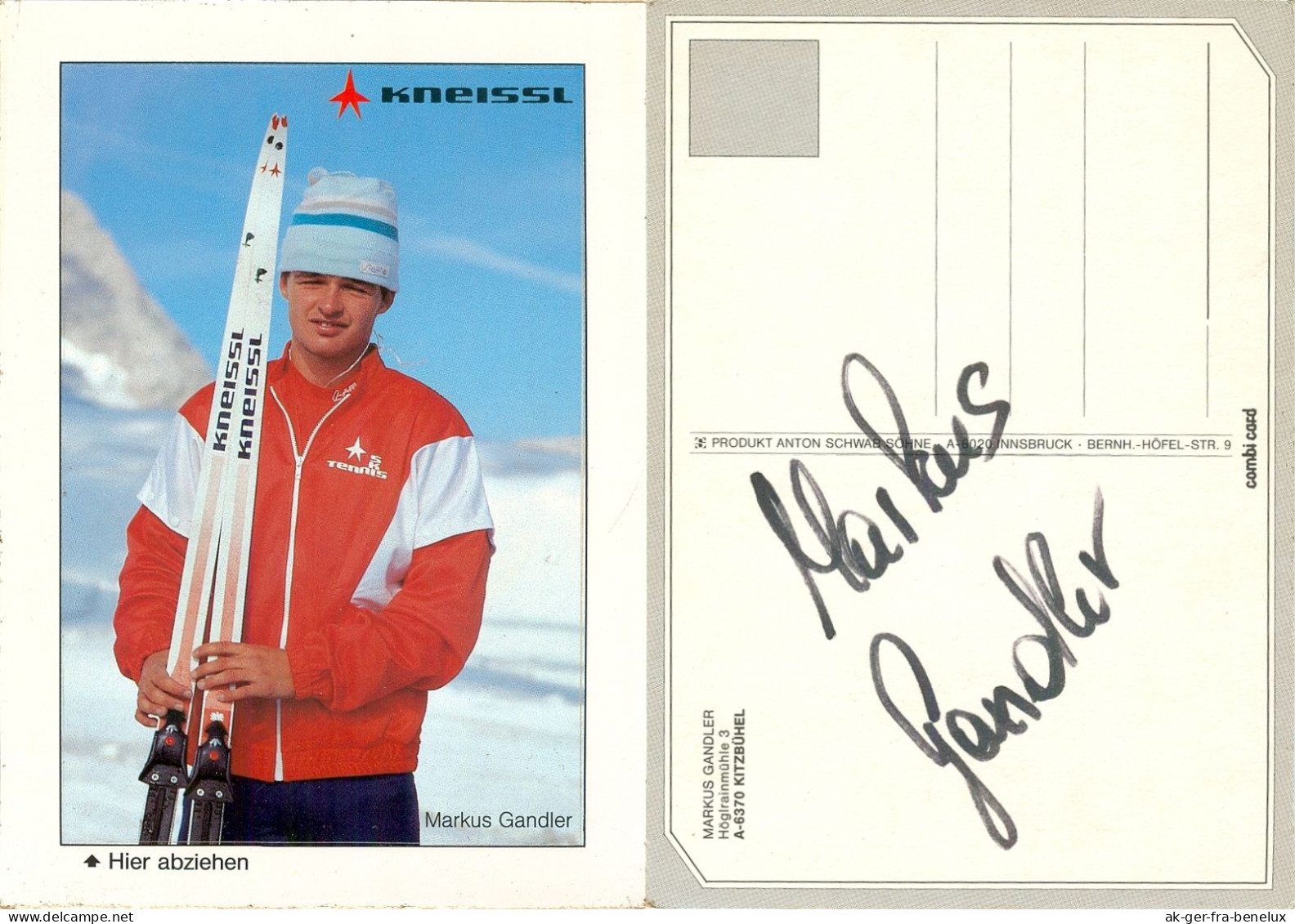 Autogramm AK Langläufer Markus Gandler Höglrainmühle Kitzbühel Österreich Austria ÖSV Olympia Cross-country Skiing - Autografi