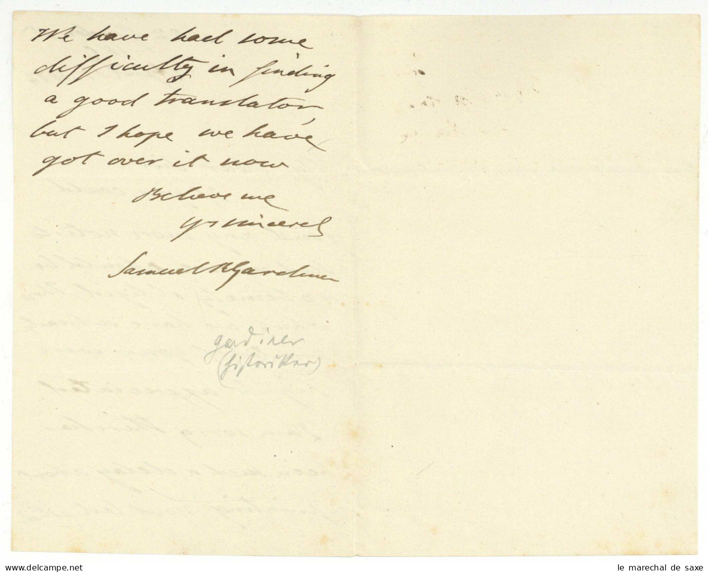 Samuel Rawson Gardiner (1829-1902) Historian Autograph Letter Signed London 1874 Oliver Cromwell Civil War - Inventori E Scienziati