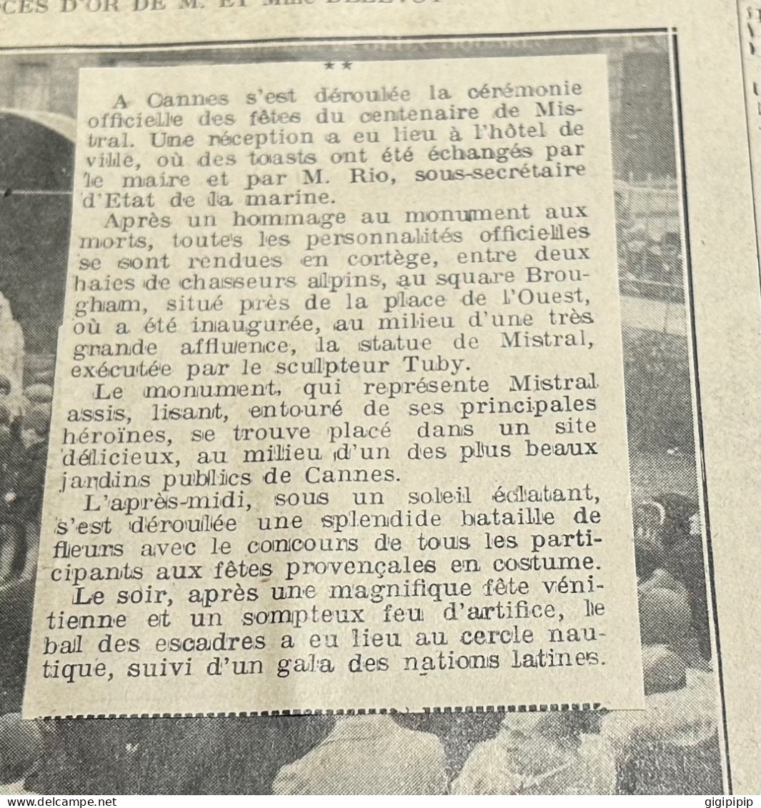 1930 GHI15 FETES DE MISTRAL, A CANNES. - LES DÉFILES DES PAYSANS PROVENÇAUX Tuby - Sammlungen