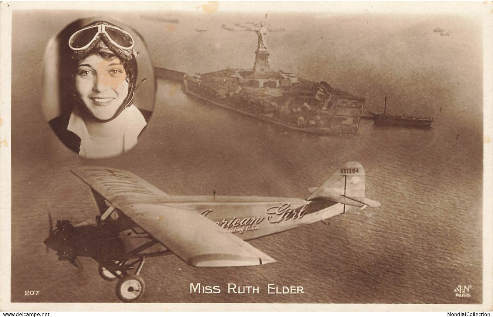 MIKIBP4-077- L AVIATRICE MISS RUTH ELDER AVION - Aviateurs