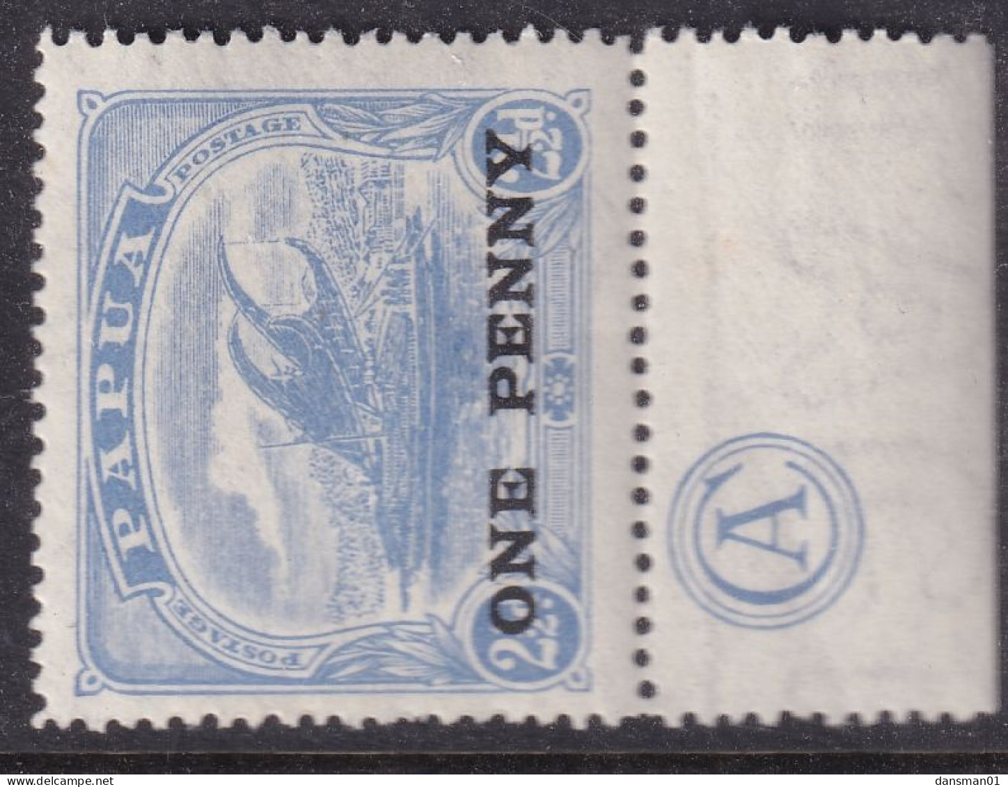 PAPUA 1917 ONE PENNY OVPT Sc 76 Mint Never Hinged - Papúa Nueva Guinea