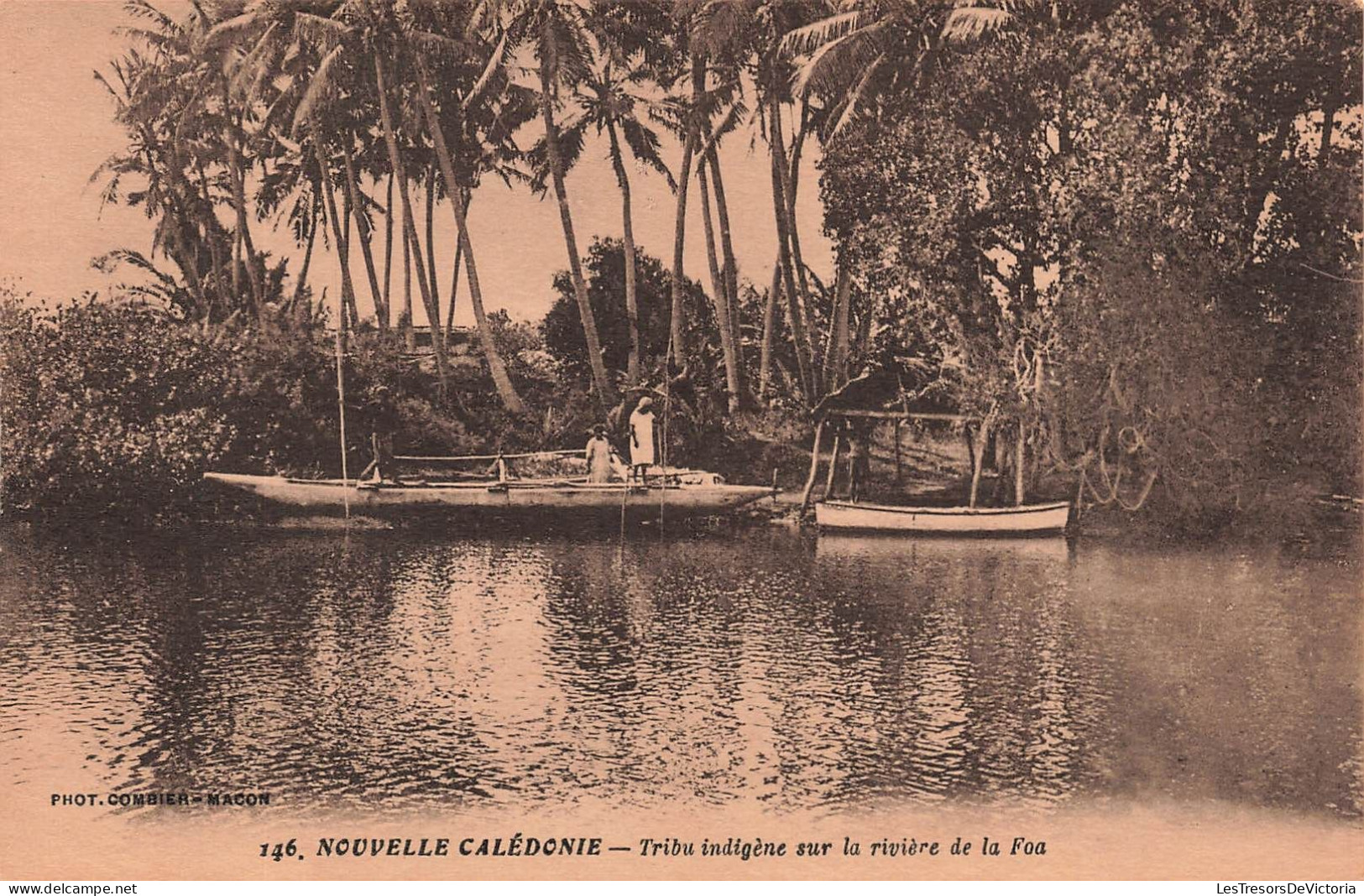 FRANCE - Nouvelle Calédonie - Tribu Indigène Sur La Rivière De La Foa - Bateaux - Animé - Carte Postale Ancienne - Nouvelle Calédonie