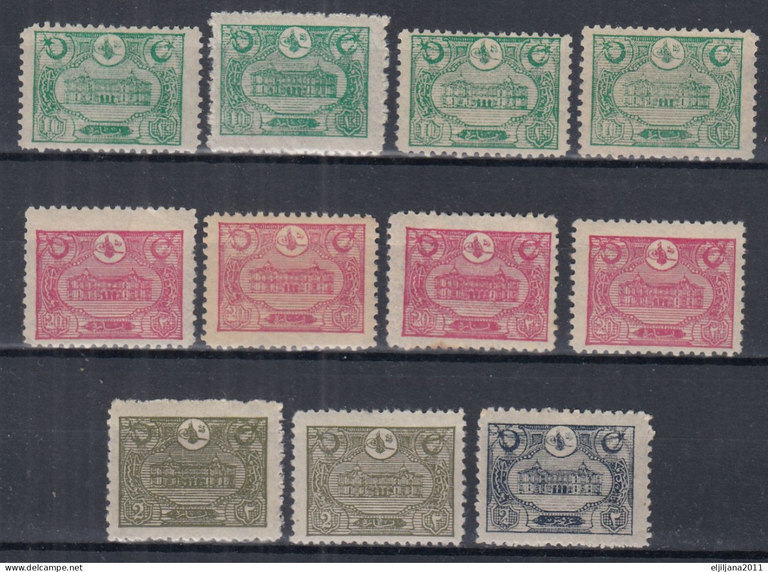 ⁕ Turkey 1913 ⁕ Ottoman Empire /  Main Post Office Constantinople ⁕ 11v MH & MNH - Nuevos