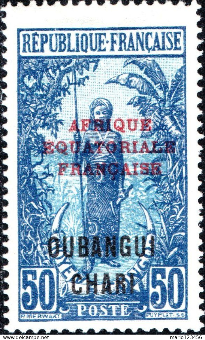 UBANGI-SHARI, COSTUMI LOCALI, 1924, NUOVI (MLH*) Mi:FR-OU 55, Scott:FR-OU 57, Yt:FR-OU 56 - Unused Stamps