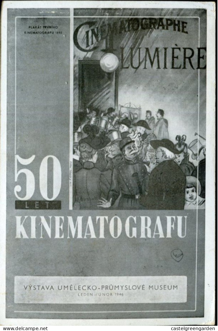 X0190 Ceskoslovensko,card Circuled 1946 Praha Vystava 50 Let Kinematografu,50 Year Of Cinema, - Film