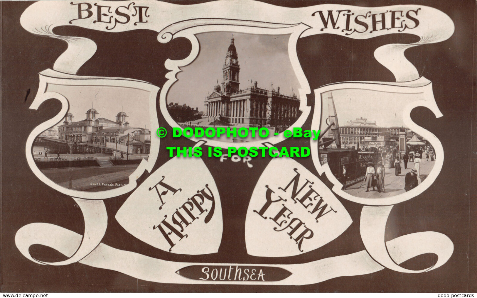 R477339 Best Wishes For A Happy New Year. Southsea. J. Welch. Multi View. 1913 - Welt