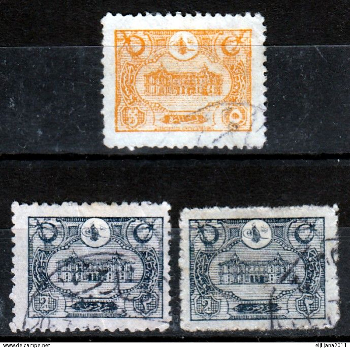 ⁕ Turkey 1913 ⁕ Ottoman Empire /  Main Post Office Constantinople 2 & 5 Pia. Mi. 217, 218 ⁕ 3v Used - Used Stamps