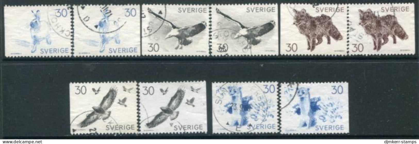 SWEDEN 1968 WILWildlife Drawings Used.  Michel 621-25 - Usati