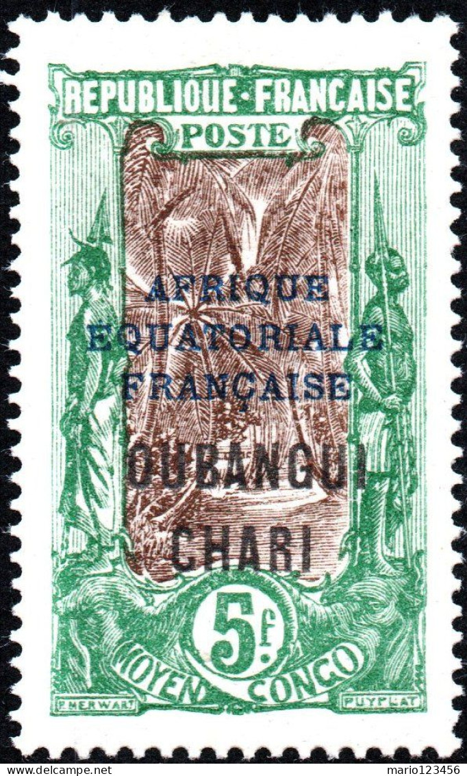 UBANGI-SHARI, FLORA, PALME DA COCCO, 1924, NUOVI (MLH*) Mi:FR-OU 60, Scott:FR-OU 73, Yt:FR-OU 62 - Unused Stamps