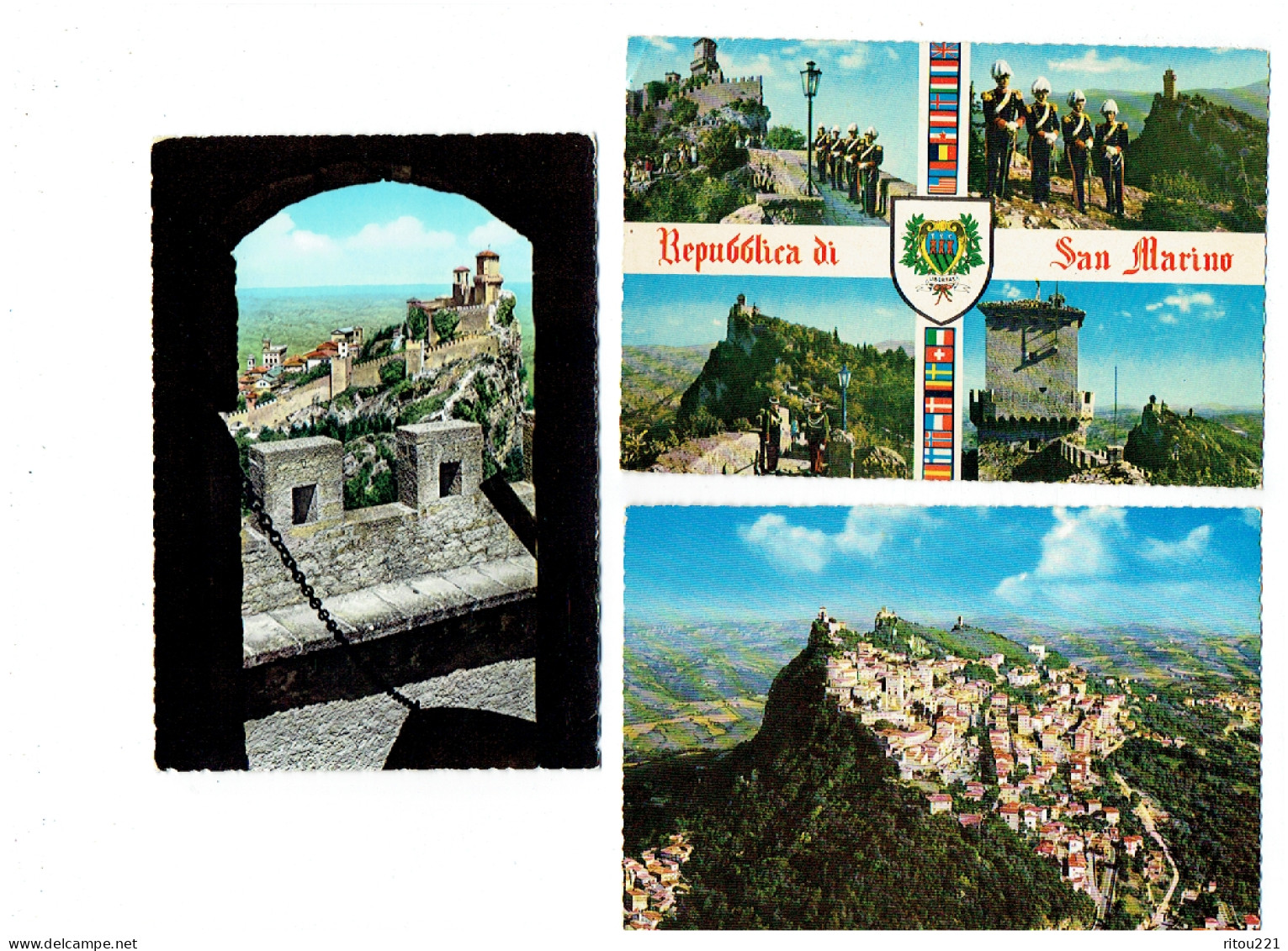 Lot 3 Cpm - - Saint Marin , San Marino - Panorama Blason Soldats - San Marino