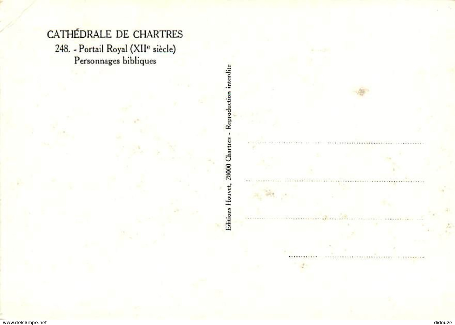 28 - Chartres - La Cathédrale - Portail Royal - Personnages Blbliques - Art Religieux - CPSM Grand Format - Voir Scans R - Chartres