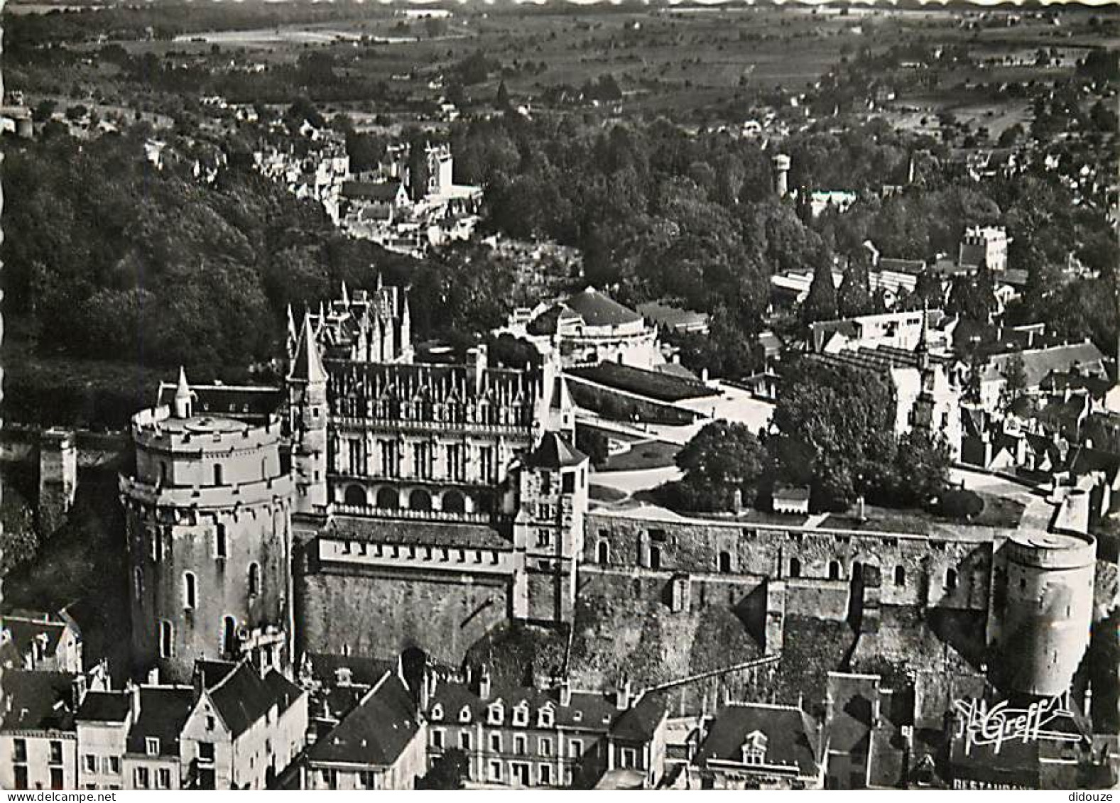 37 - Amboise - Le Château - Vue Aérienne - Mention Photographie Véritable - Carte Dentelée - CPSM Grand Format - Voir Sc - Amboise