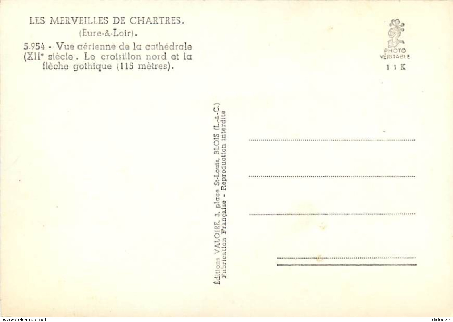28 - Chartres - La Cathédrale - Vue Aérienne - Mention Photographie Véritable - Carte Dentelée - CPSM Grand Format - Car - Chartres