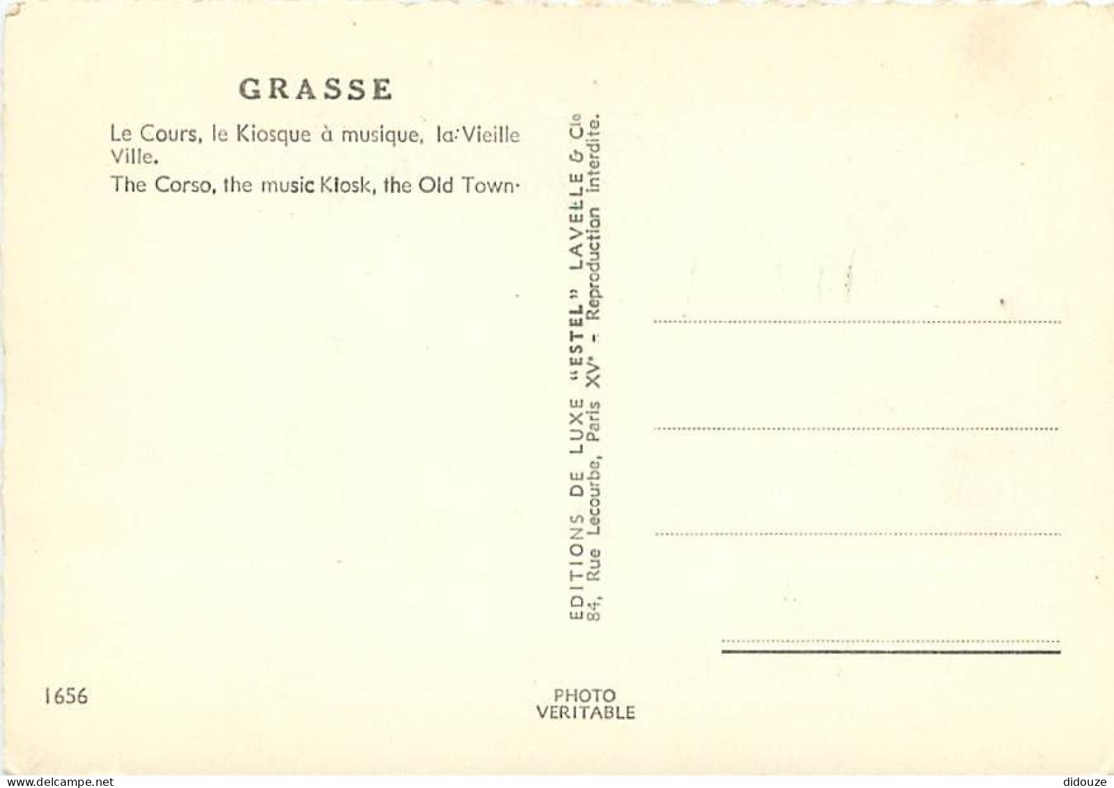 06 - Grasse - Le Cours, Le Kiosque à Musique, La Vieille Ville - Animée - Mention Photographie Véritable - Carte Dentelé - Grasse