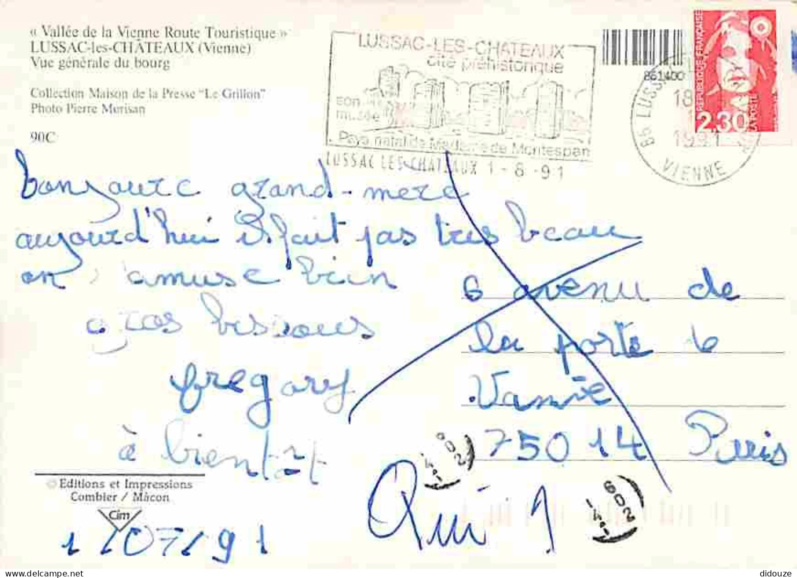 86 - Lussac Les Chateaux - Vue Générale - Flamme Postale - CPM - Voir Scans Recto-Verso - Lussac Les Chateaux