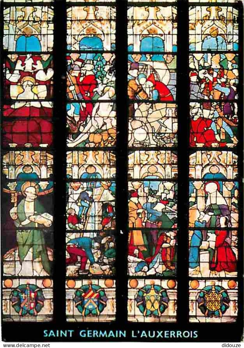 Art - Vitraux Religieux - Eglise St Germain L'Auxerrois - Vitrail Renaissance - Scènes Diverses - Blasons Des Donateurs  - Paintings, Stained Glasses & Statues