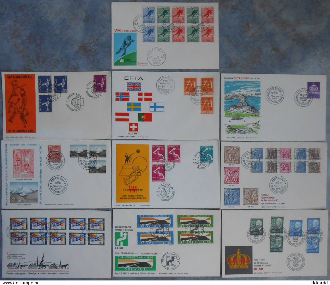 Sweden - 11 Different FDC 1966 & 1967 *ILLUSTRATED* - FDC