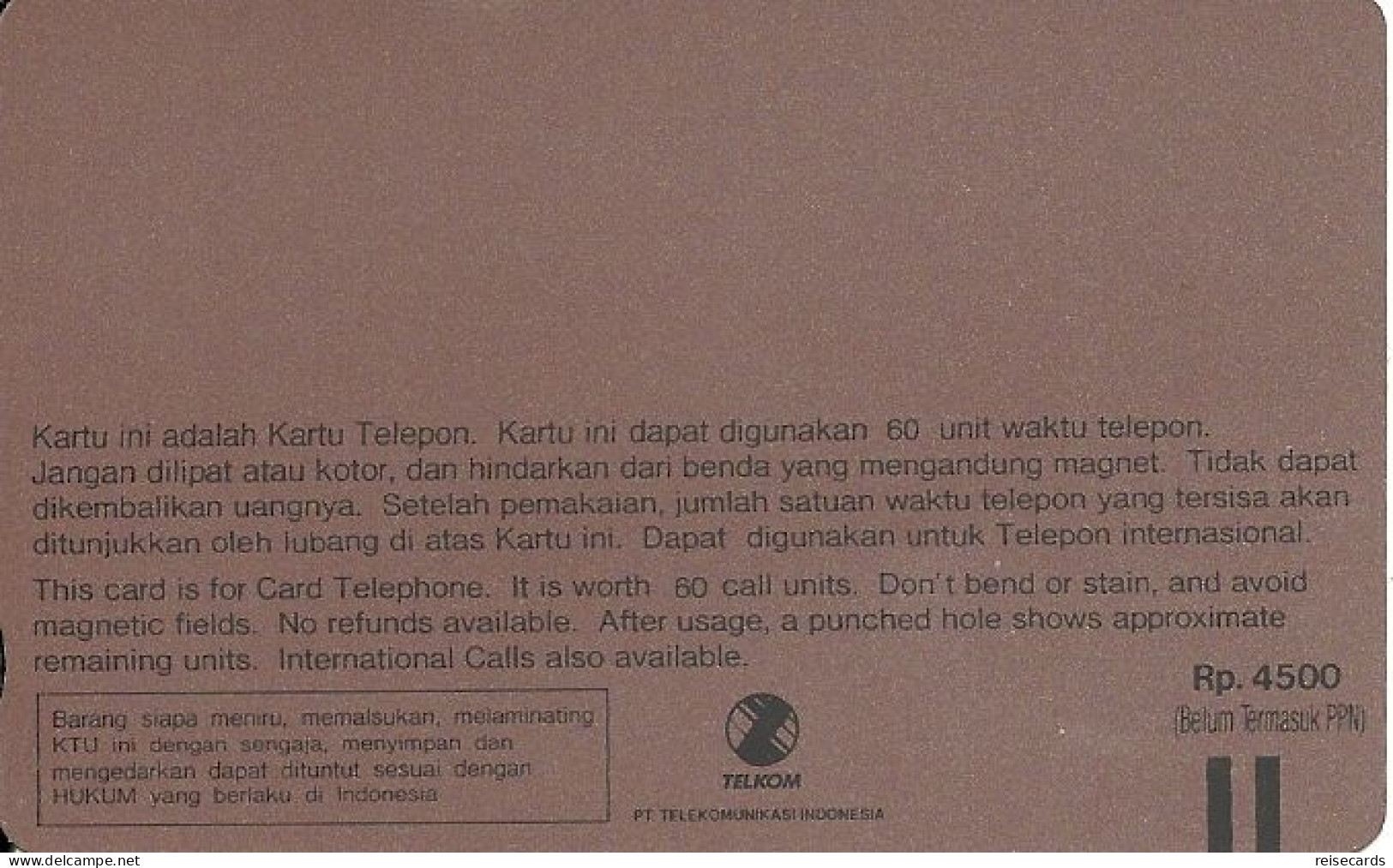 Indonesia: Telkom - Selamat Natal Dan Tahun Baru. Mint - Indonesien